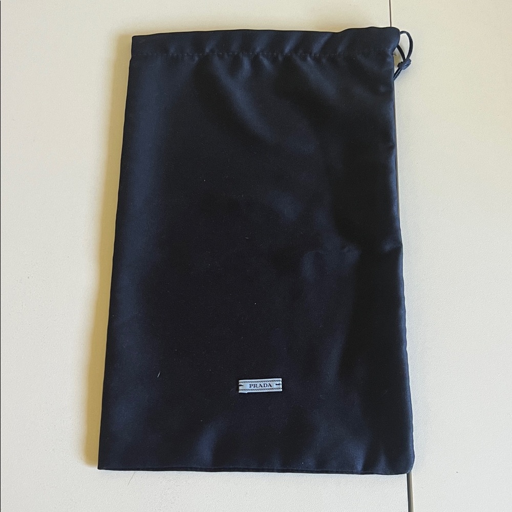 Prada Navy Woman’s Duster Pouch with Logo Tab